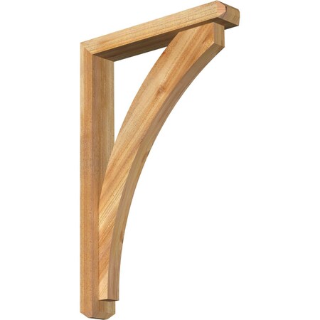 Ekena Millwork Thorton Craftsman Rough Sawn Bracket w/ Offset Brace, Western Red Cedar, 4"W x 22"D x 34"H BKT0402X22X34THR04RWR